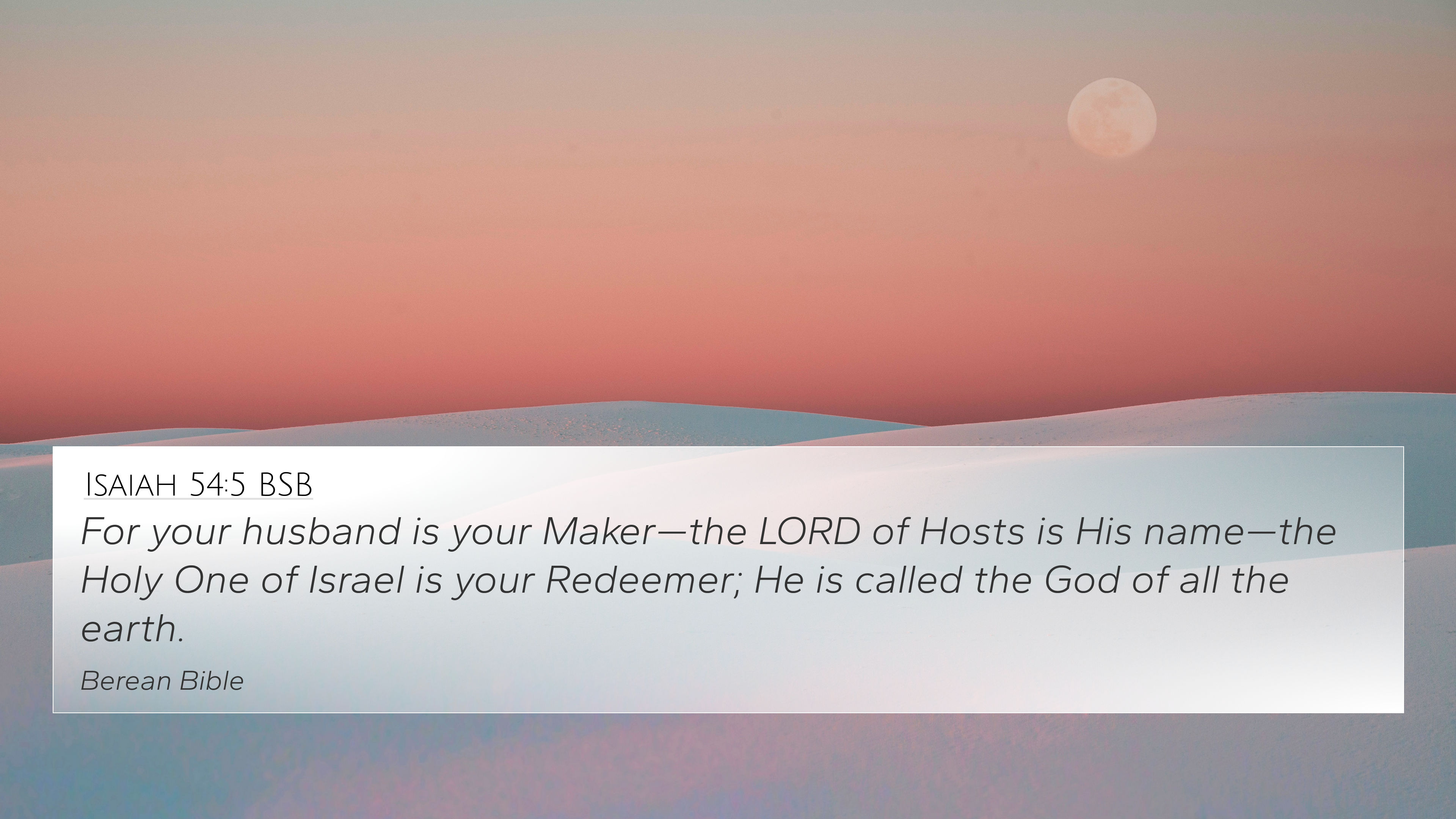 Isaiah 54:5 BSB 4K Wallpaper - For your husband is your Maker—the LORD of