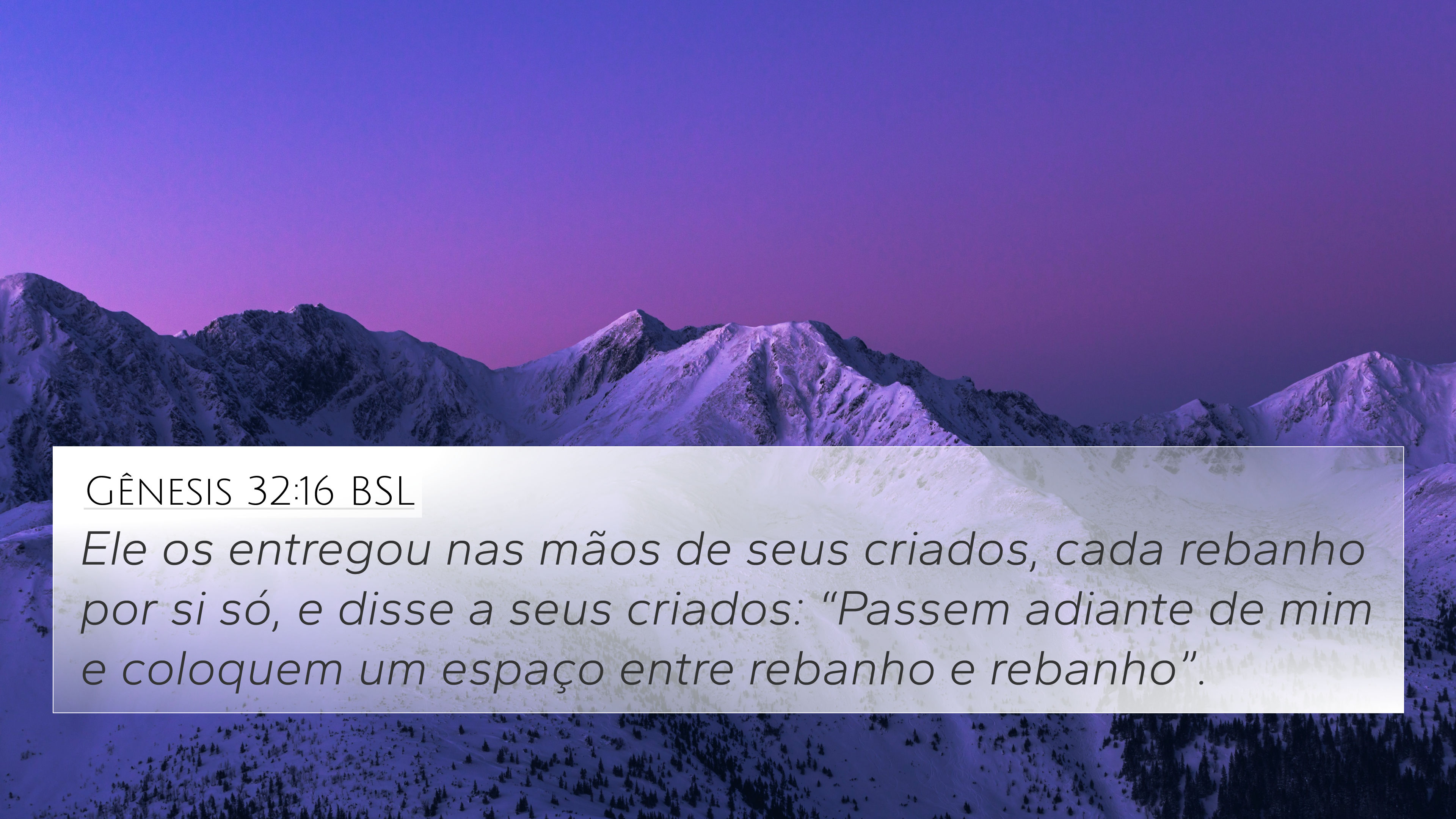 Gênesis 32:16 BSL 4K Wallpaper - Ele os entregou nas mãos de seus ...