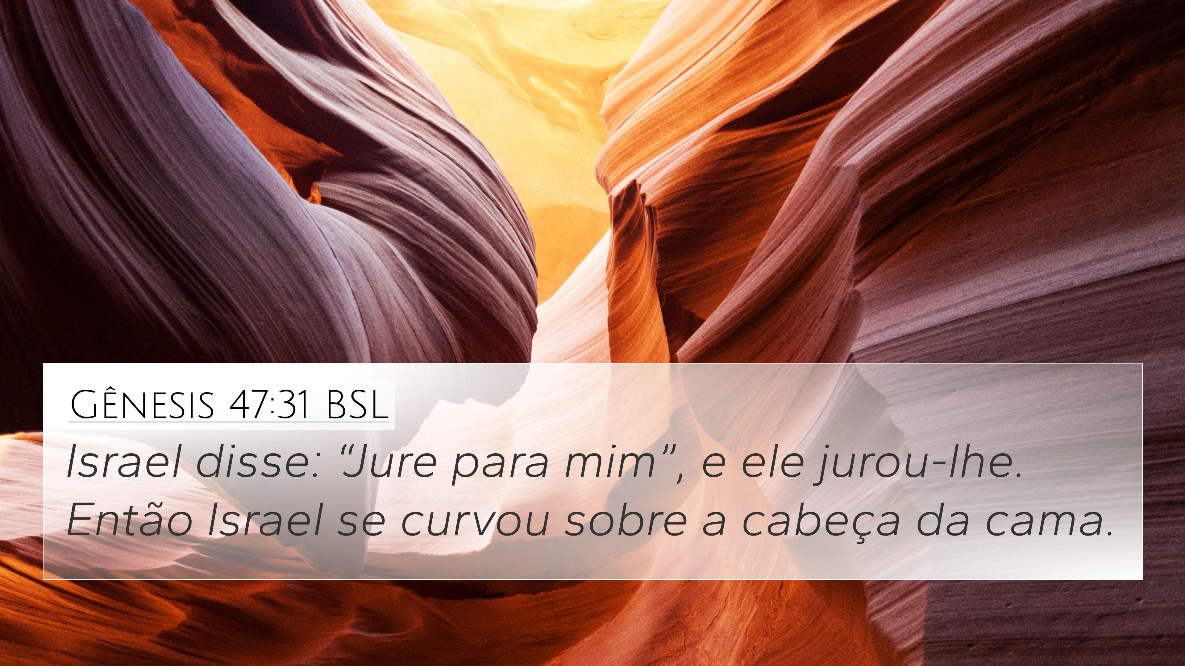 Gênesis 47:31 BSL 4K Wallpaper - Israel disse: “Jure para mim”, e ele
