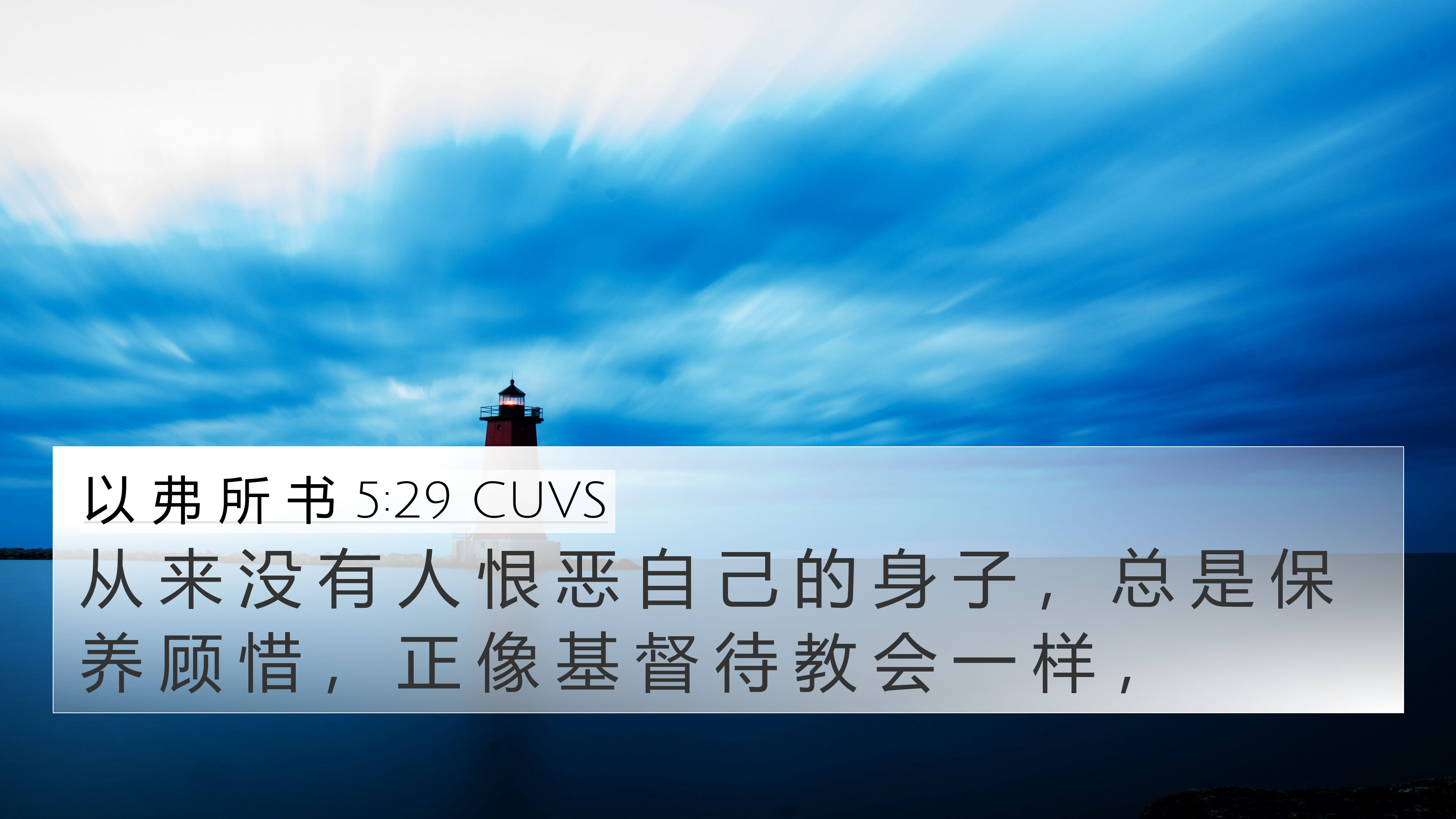 以 弗 所 书 5:29 CUVS 4K Wallpaper - 从 来 没 有 人 恨 恶 自 己 的 身 子