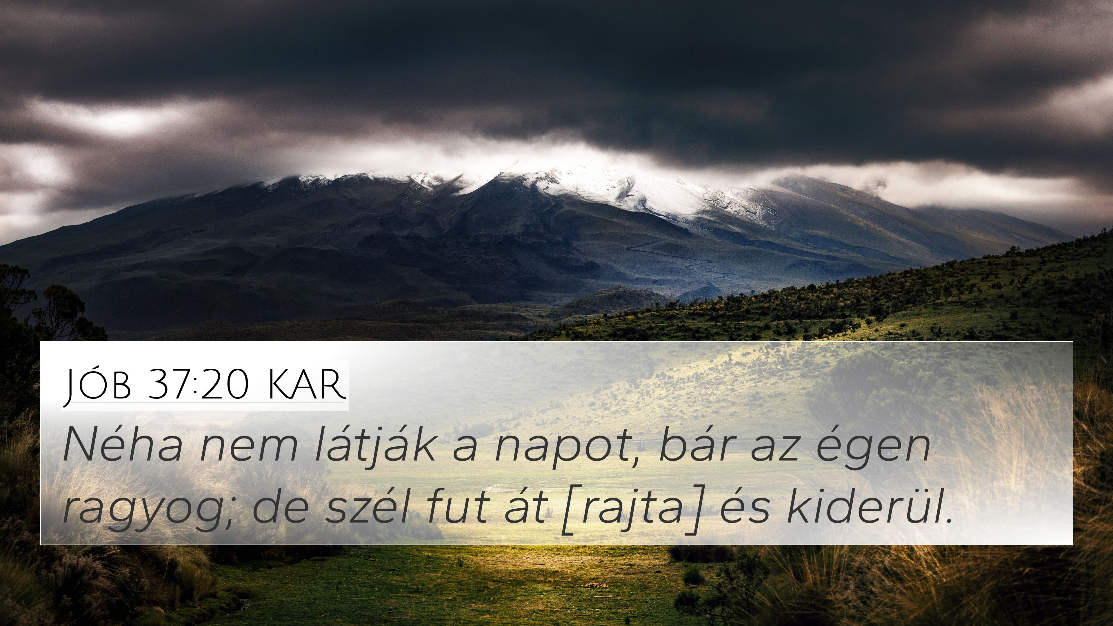 Jób 37:20 KAR 4K Wallpaper - Néha nem látják a napot, bár az égen ragyog;