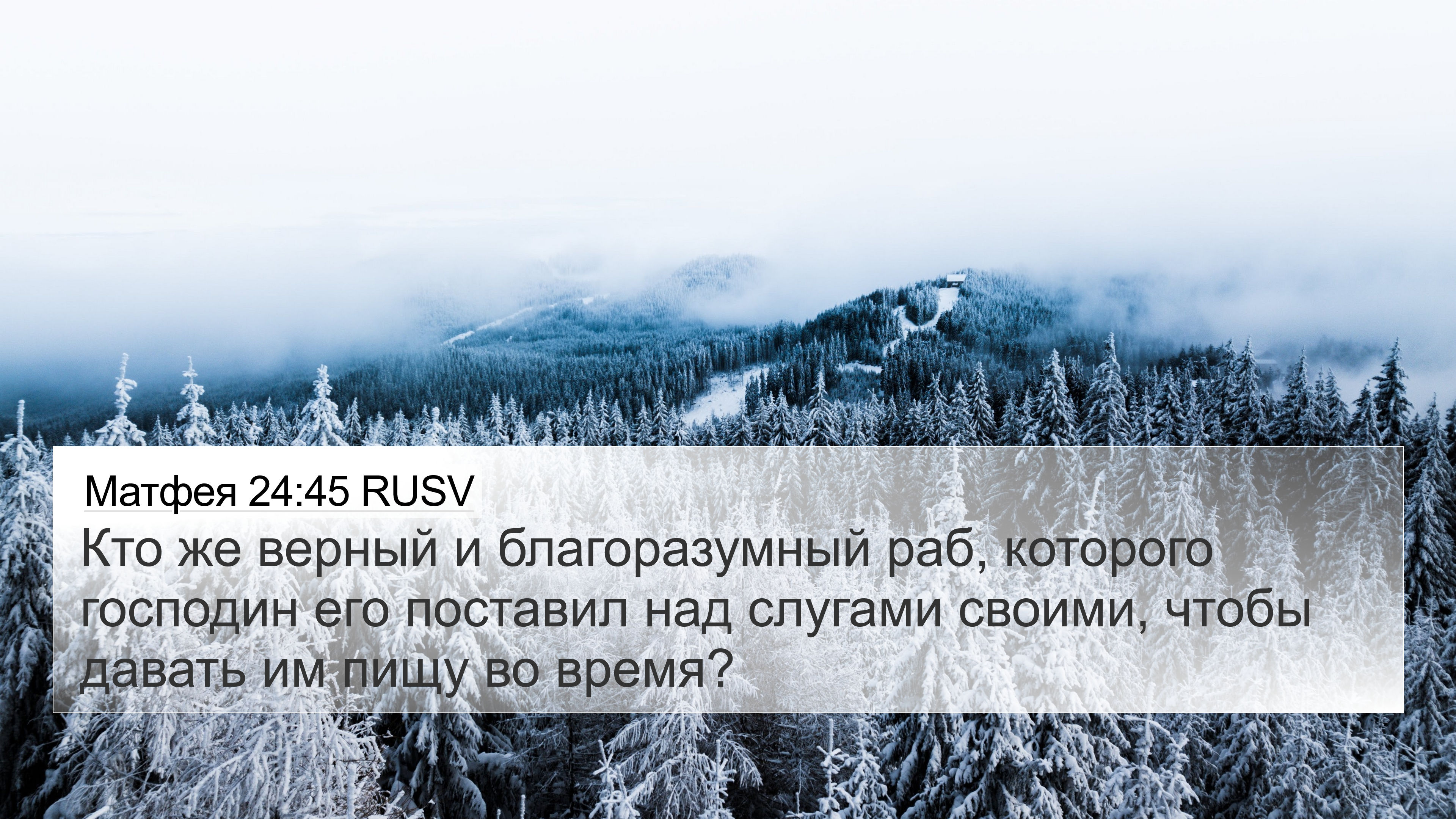 Матфея 24:45 RUSV 4K Wallpaper - Кто же верный и