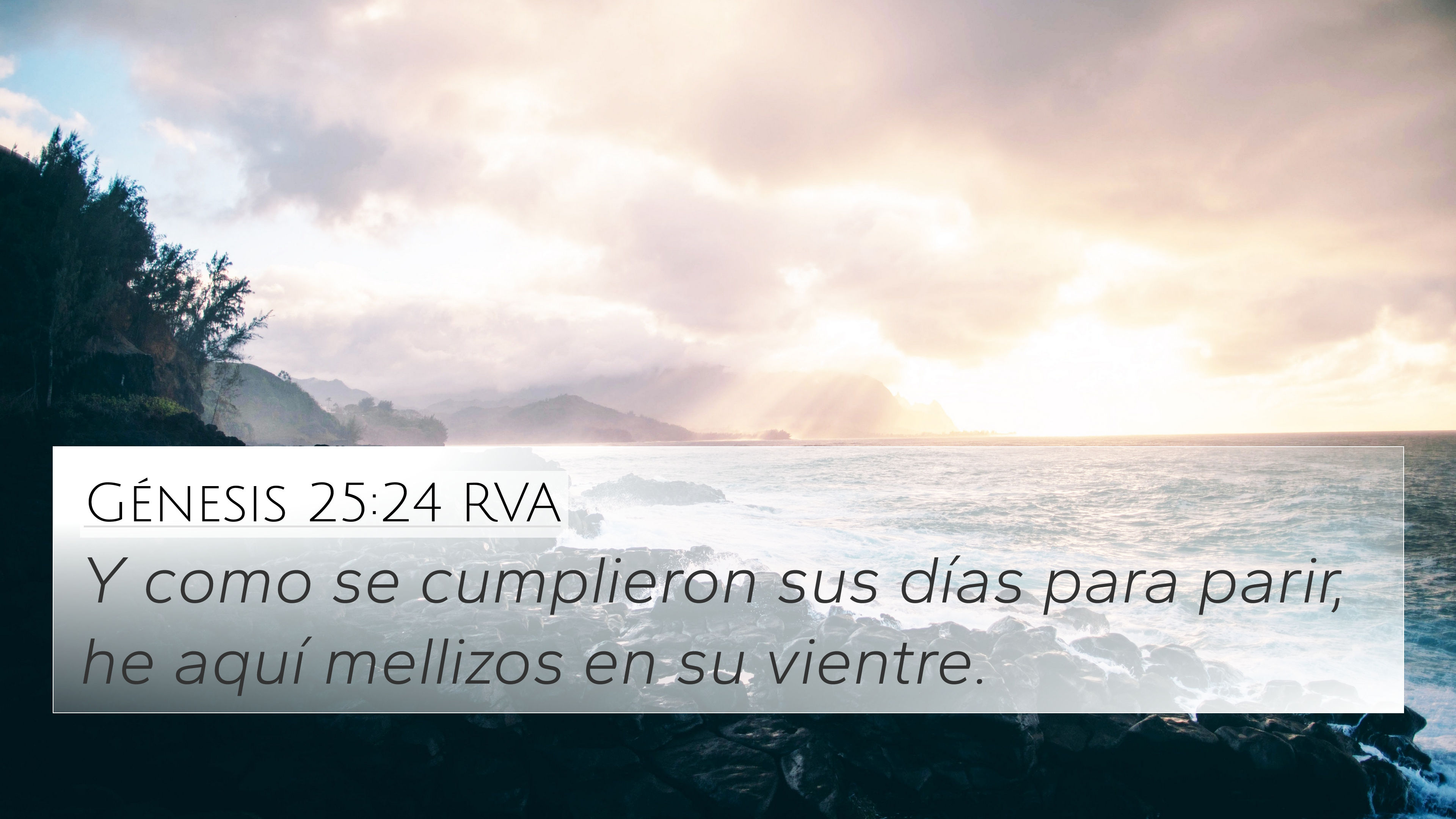 Génesis 25:24 RVA 4K Wallpaper - Y como se cumplieron sus días para ...